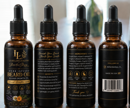 LuxeLifeLengths x ShardaeSlayy LLC Herbal Beard Oil